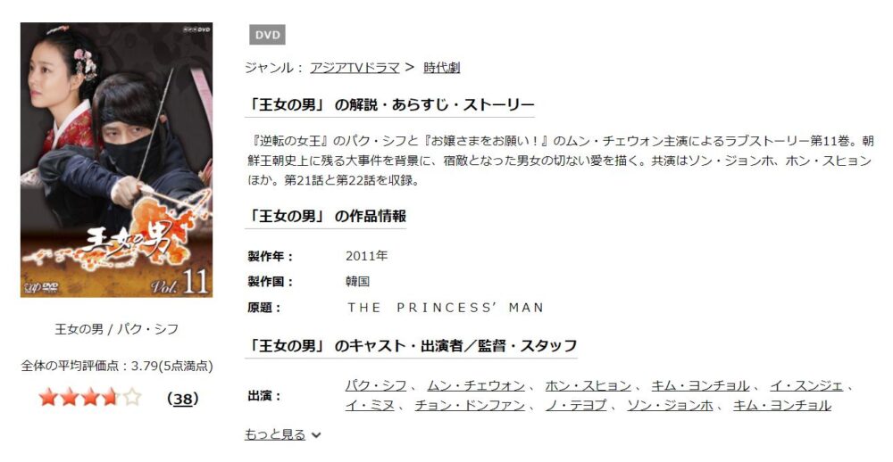 王女の男　韓国ドラマ